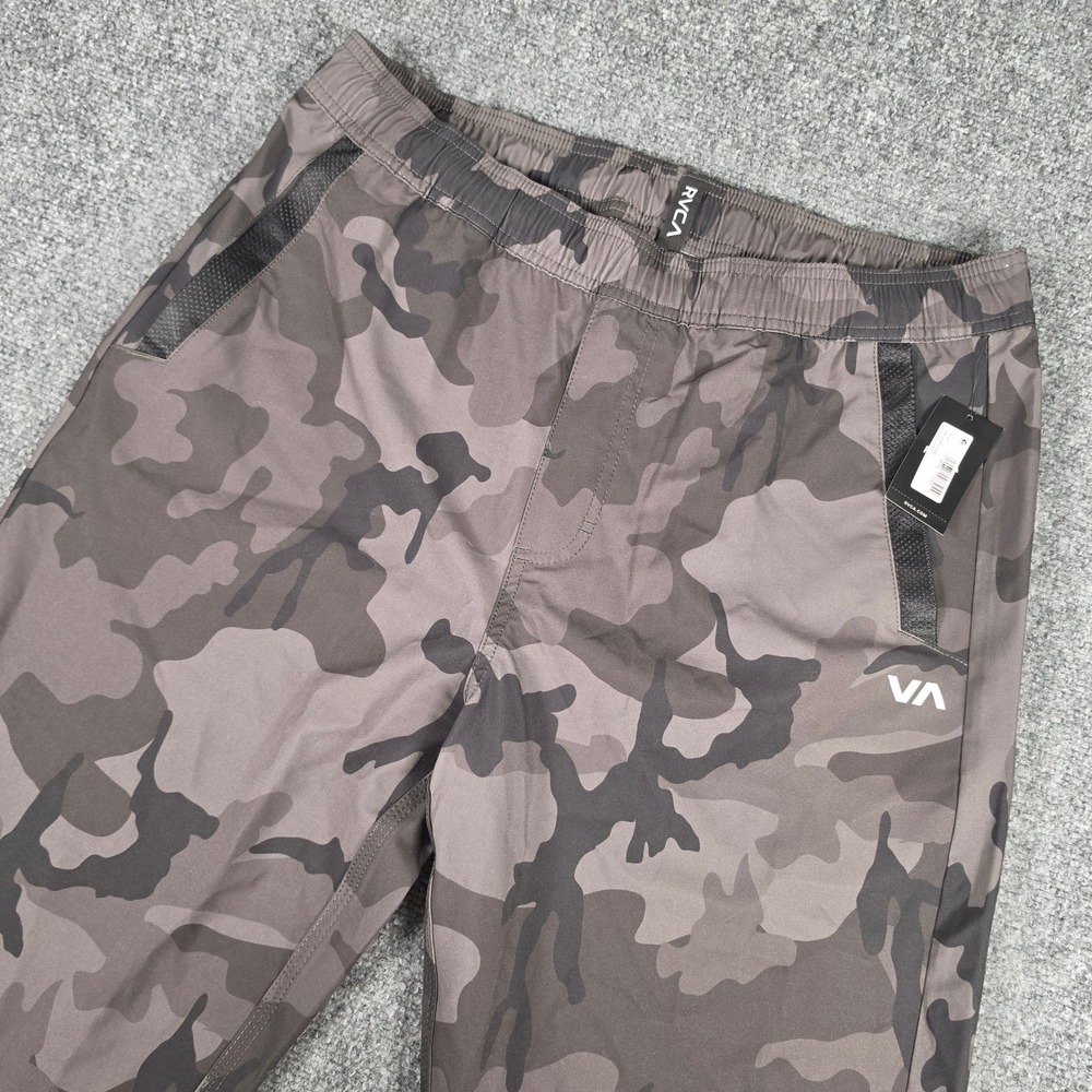 RVCA Kevin EW Pant Mens Large Grey Camo Elastic Waist Jogger 23A1202400-CAM2 NWT